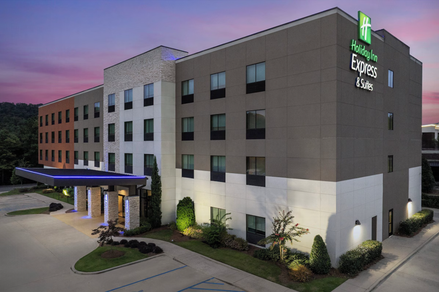 Holiday Inn Express & Suites Birmingham - Homewood exterior at dusk with modern design and welcoming ambiance.
